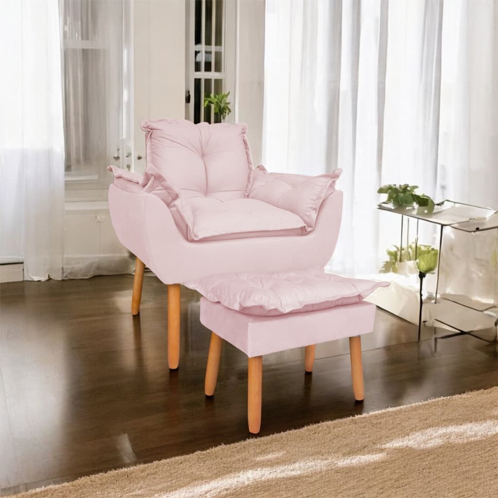 Poltrona Cadeira Opala Amamentação Suede Premium Pé Palito