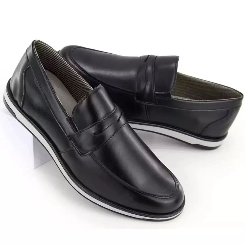 Mocassim Masculino Oxford de Couro Legítimo Loafer Elegante Sport Fino Elastico Ajustável Confortável Barato na Promoção