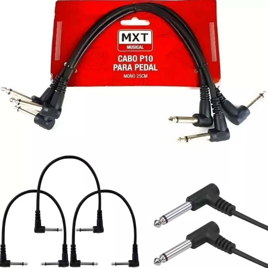 Cabo MXT P10 L X P10 L - P/ Pedal 25cm - Kit C/ 3 Cabos