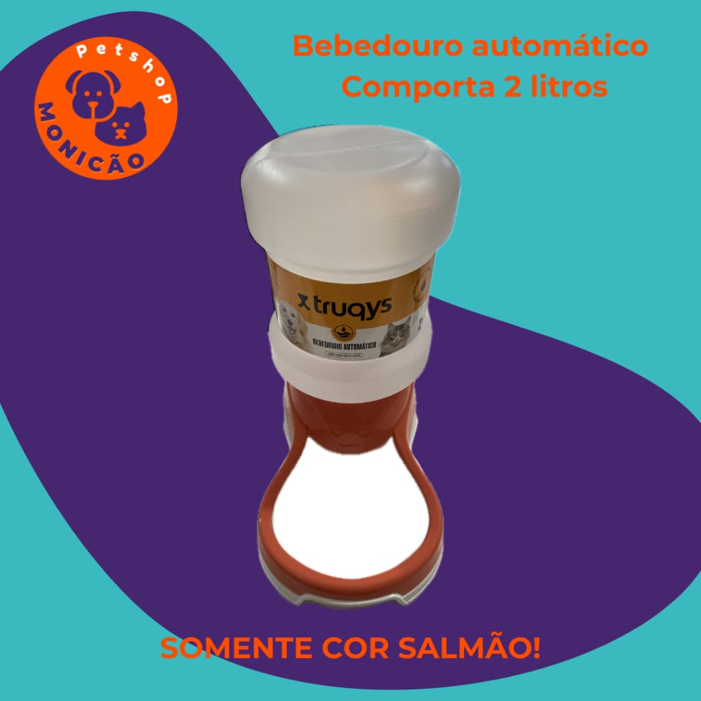 Truqys Bebedouro automático 2 litros cor salmão