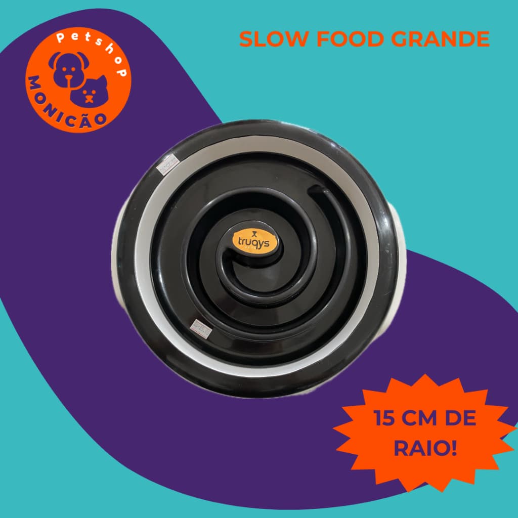 Truqys Slow Food Grande cor preta 15cm de raio.