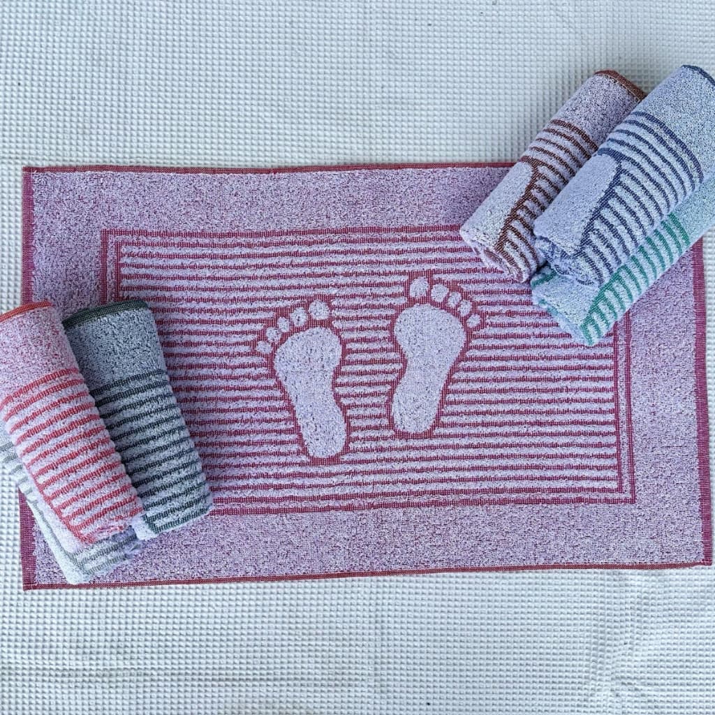 Toalha de Piso Jacquard  70cm x 45cm Tapete Banheiro Algodão Toque Macio