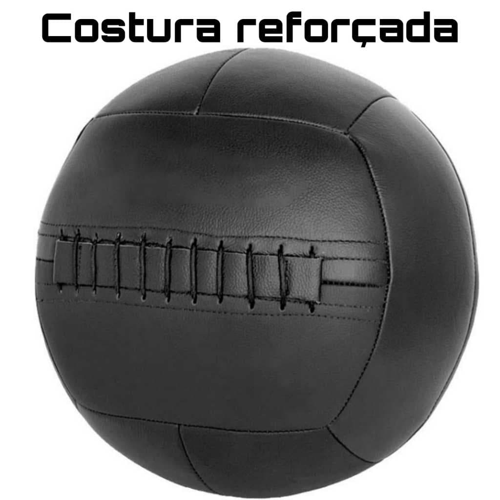 Wall Ball Em Couro Legitimo Para Treinos E Musculação 6 Kg
