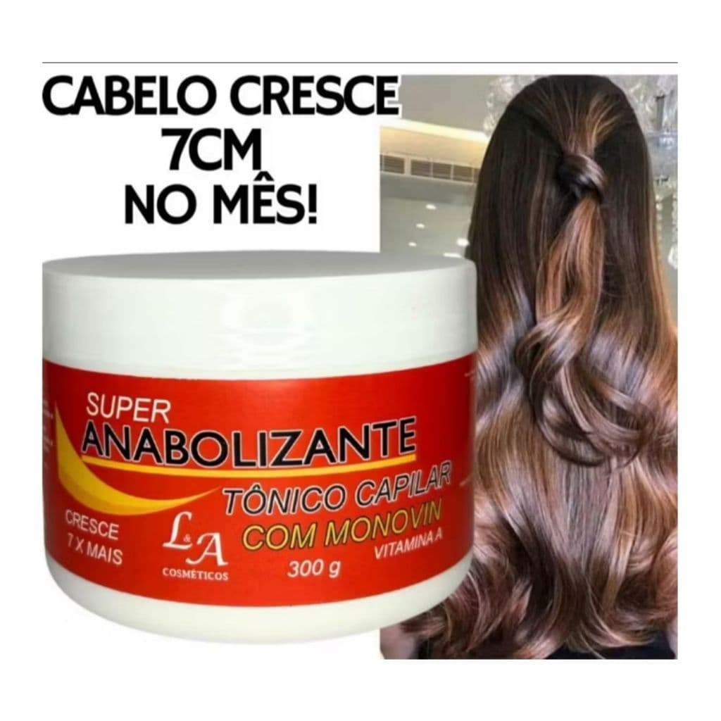 Anabolizante Capilar Hidratação Fortificação Creme Original Cabelo Cresce Até 7 Cm por mês