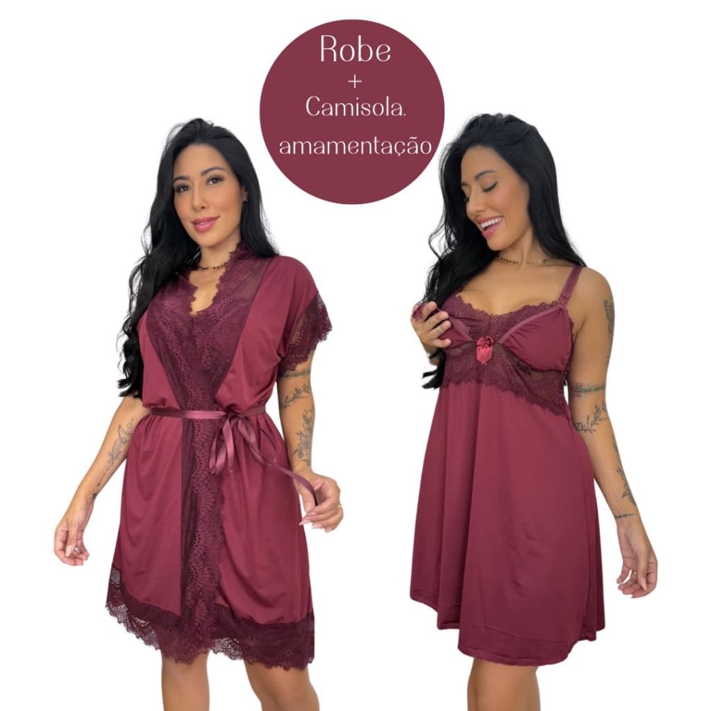 KIT CAMISOLA AMAMENTAÇÃO E ROBE