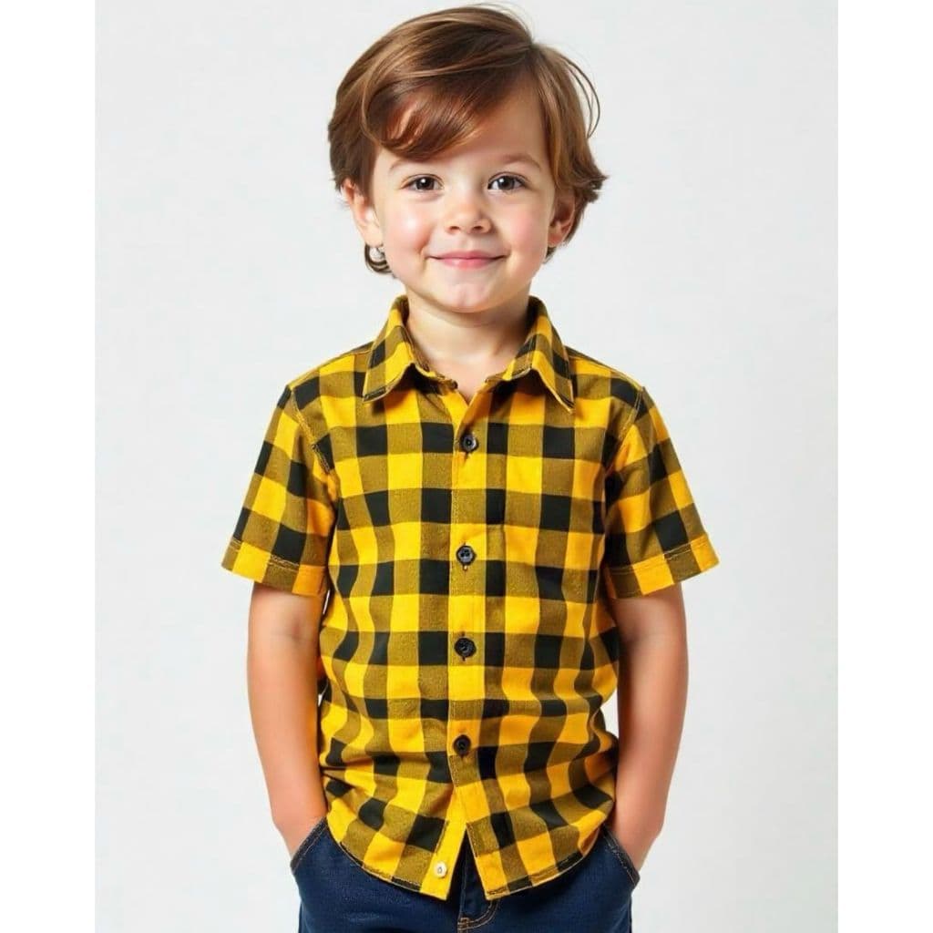 Camisa Infantil Juvenil Xadrez Manga Curta De Botão Premium  Festa Junina