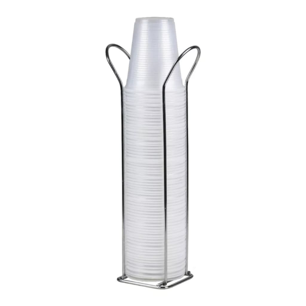 Suporte De Mesa Porta Copos Descartáveis Dispenser Organizador Bancada Cromado Água Café Chá