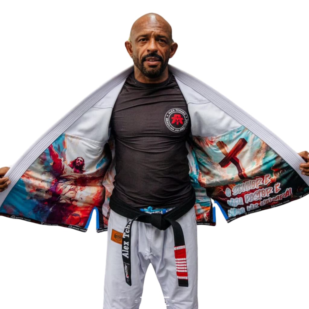 kimono  Jiu Jitsu Adulto Kimono Trançado Grosso Branco Jesus Envio Já!
