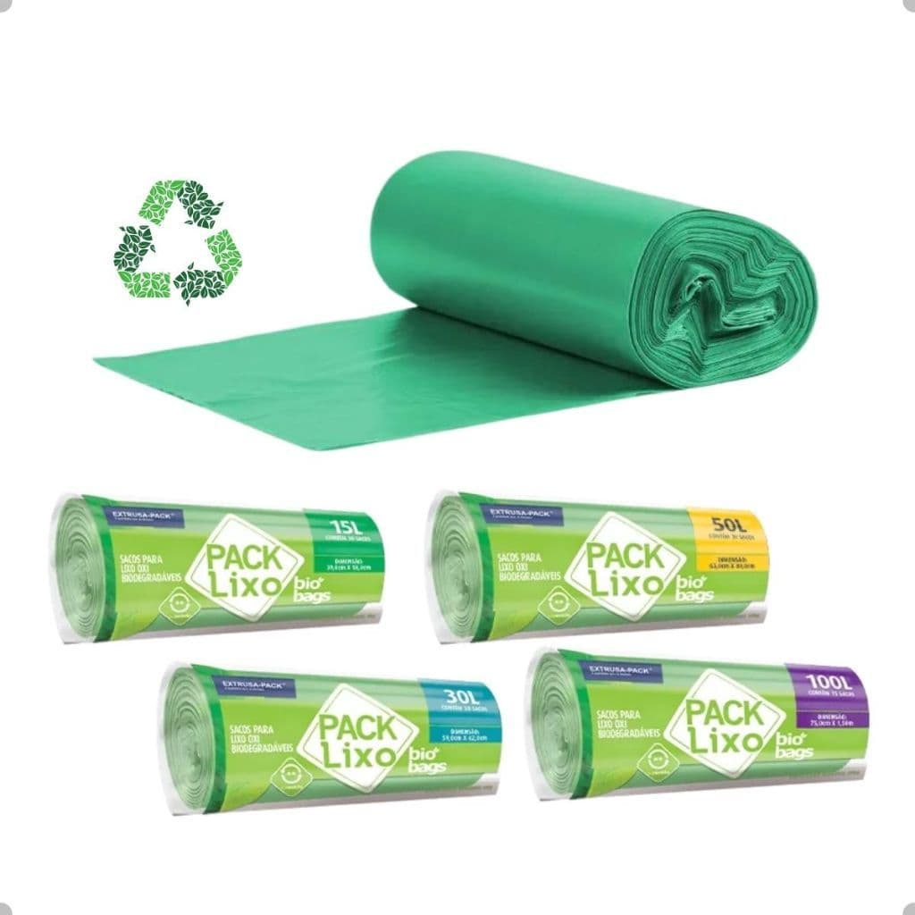Saco De Lixo Reforçado Biodegradável 15 30 50 100 200 Litros