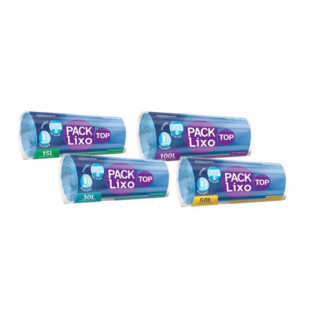 Saco de Lixo Reforçado Azul Tamanhos 15, 30, 50 e 100 litros