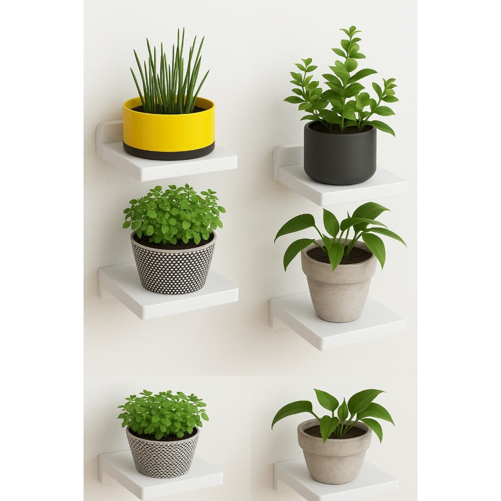 SUPORTE DE PAREDE MDF KIT 6 UNIDADES PARA VASINHOS PLANTAS OU CONDIMENTO DECORAÇÃO TOP