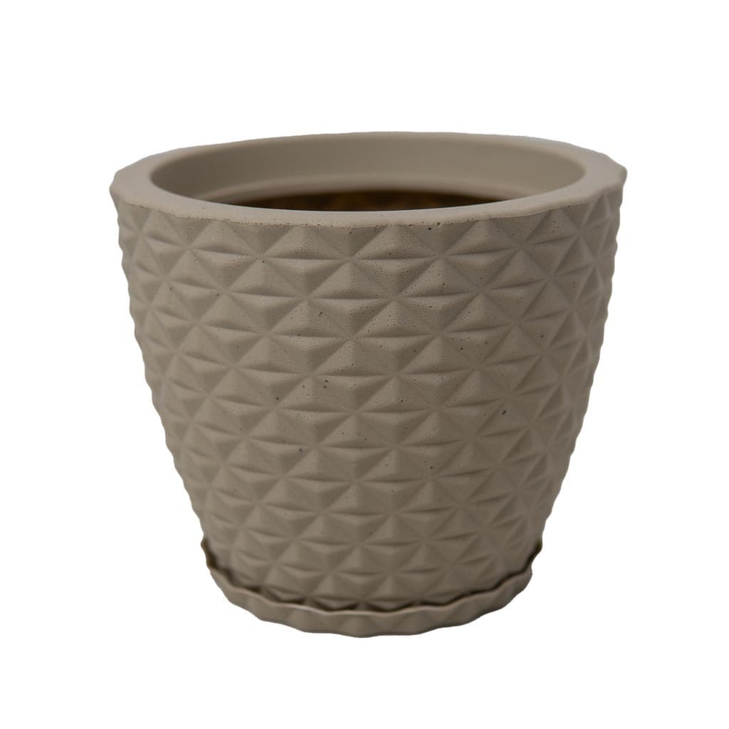 Vaso polietileno para plantas bojo diamante P com prato
