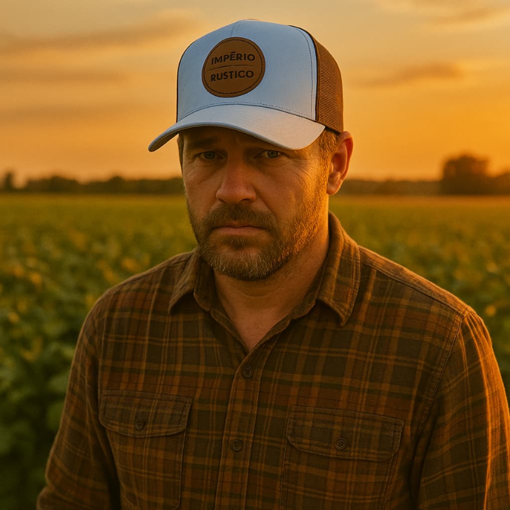 Boné Country Trucker Farm com Telinha Aba Curva e Ajuste Traseiro