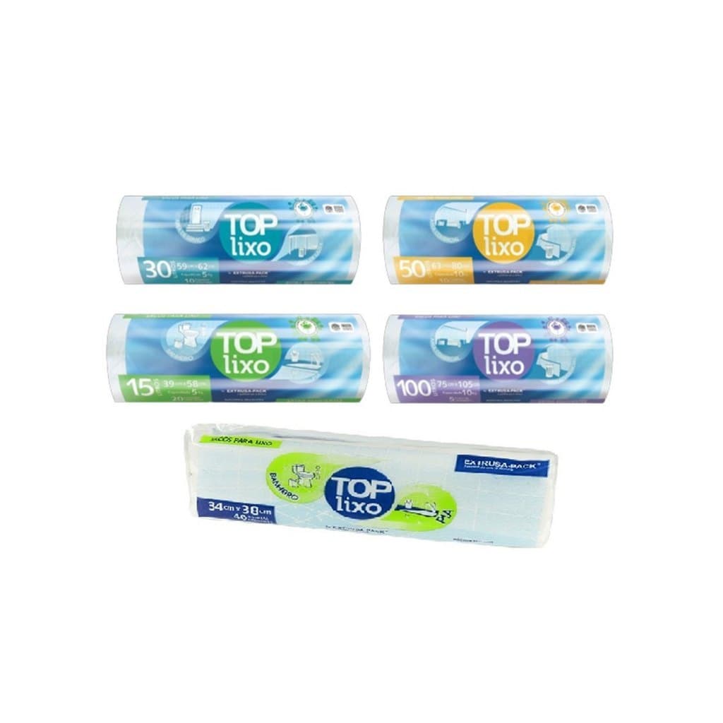 Saco de Lixo Reforçado Branco Tamanhos 10, 15, 30, 50 e 100 litros