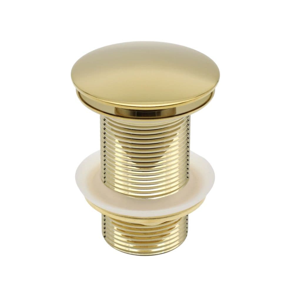 Valvula Lavatorio Pia Banheiro Click 1 1/4 Aço Inox Dourada Brilhante