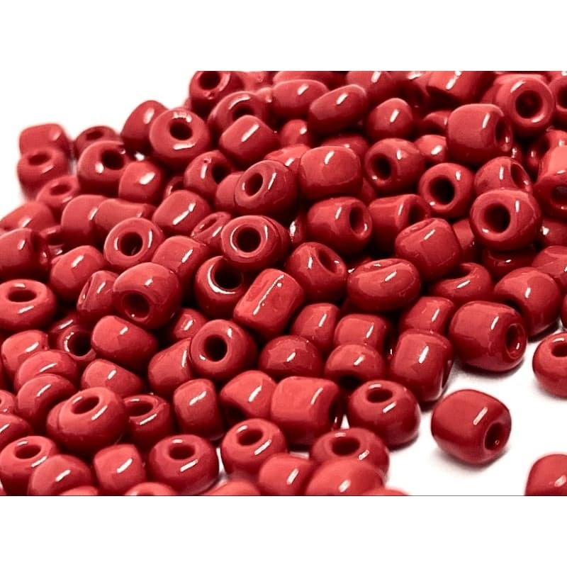 Missangão 6/0 VERMELHO LEITOSA-OPACA 500gr - Miçanga-Missanga