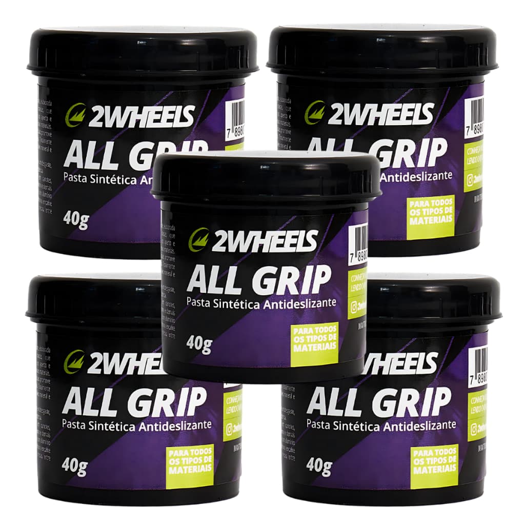 KIT5 Graxa Pasta Antideslizante E Atóxica All Grip 2wheels 40g