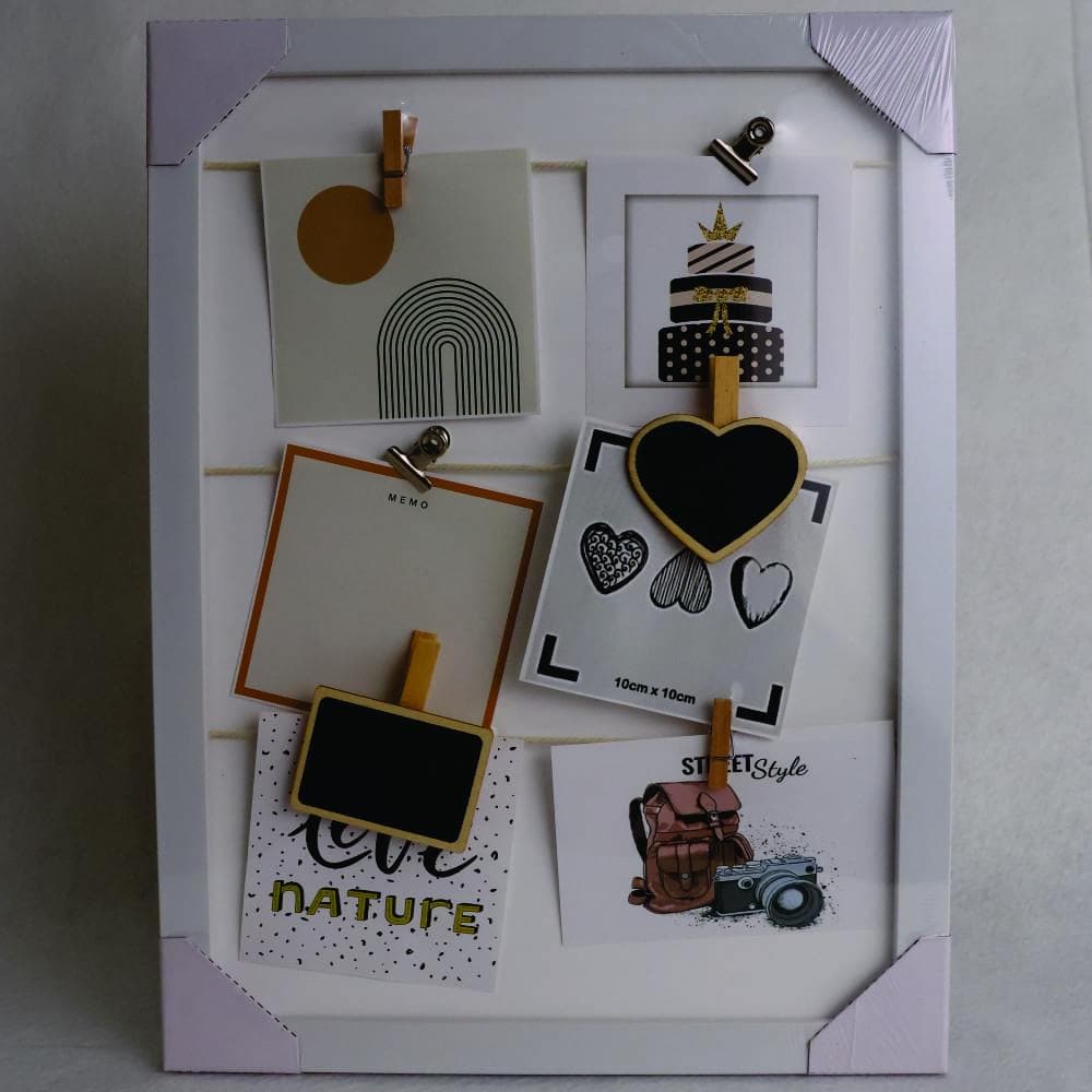 Memory Board, Quadro de Memórias, Mural De Fotos + Pregadores e Fixador -30cmx40cmx2cm