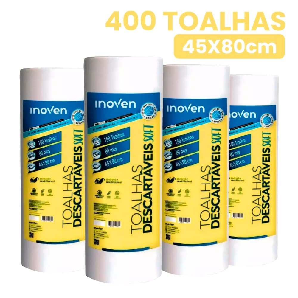 Toalha Descartável Pet Soft 400 Folhas 45x80cm Inoven Banho e Tosa Original