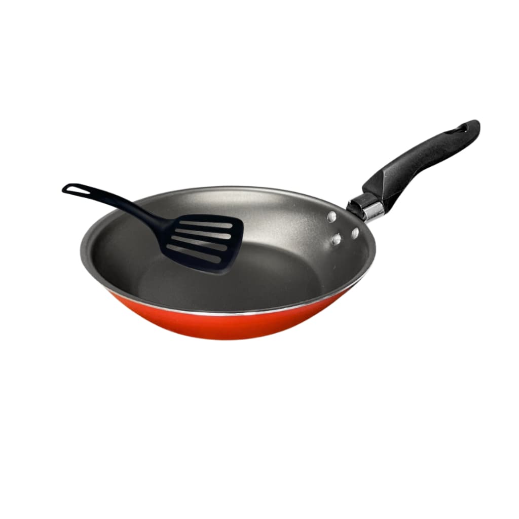 Frigideira Francesa 18 cm Antiaderente Teflon com Espátula Cor Vermelho