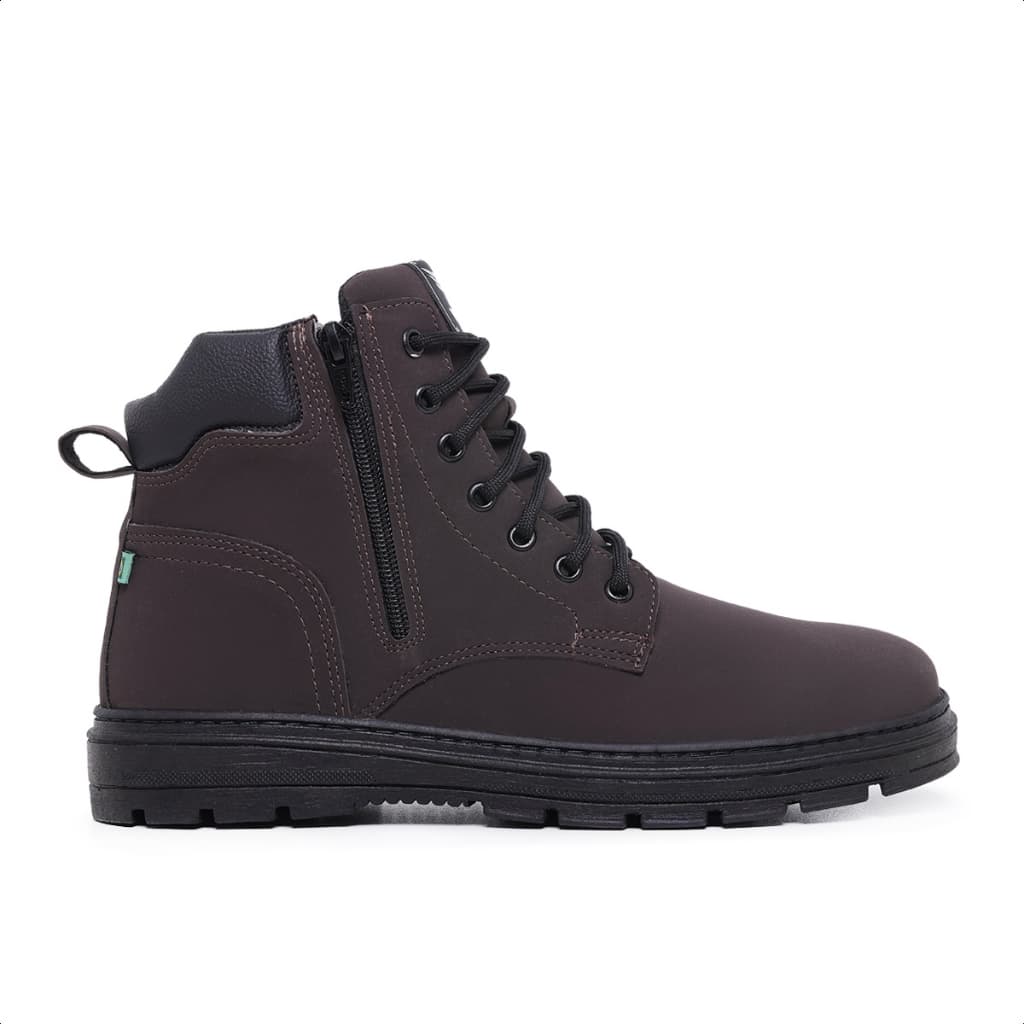 Bota Casual Masculino Cano Curto Adventure Vaqueiro Com Zíper Tenis Resistente