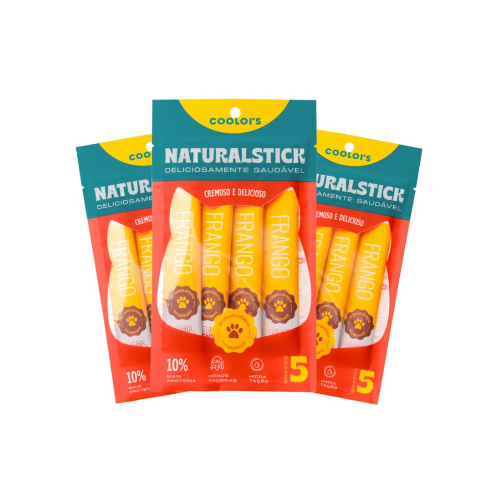 NATURAL STICKS FRANGO KIT 15 STICKS 15G  PARA GATOS SNACK CREMOSO