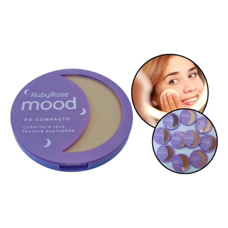 Pó Compacto Mood Ruby Rose Aveludado Po Compact Makes Maquiagens