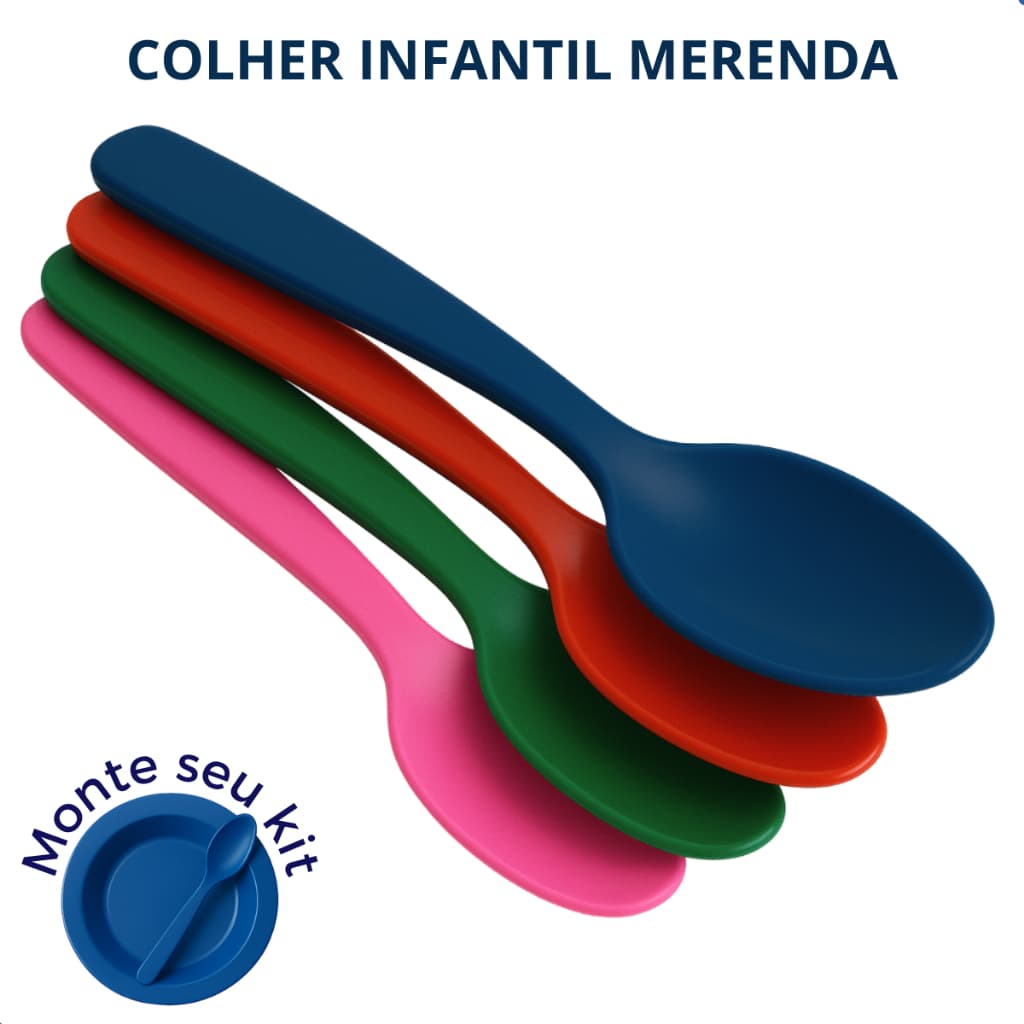 Pacote Colheres Infantil Plástico Atacado Merenda Colorido Atacado Escola Passeio Comida