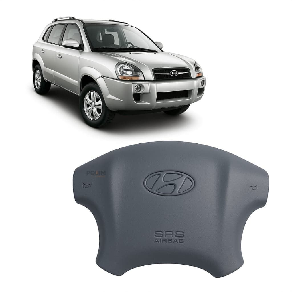 Capa tampa Airbag Volante Tucson 2005 a 2015 2.0 2.7 16V Compatível Hyundai