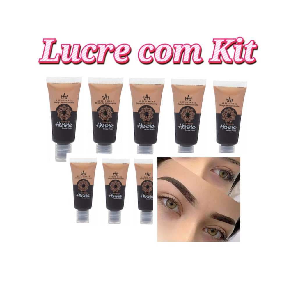 Kit 10x Henna Abélie Make 15g – Ideal p/ Sobrancelhas  Profissionais e Revenda Atacado Designer de Sobrancelha