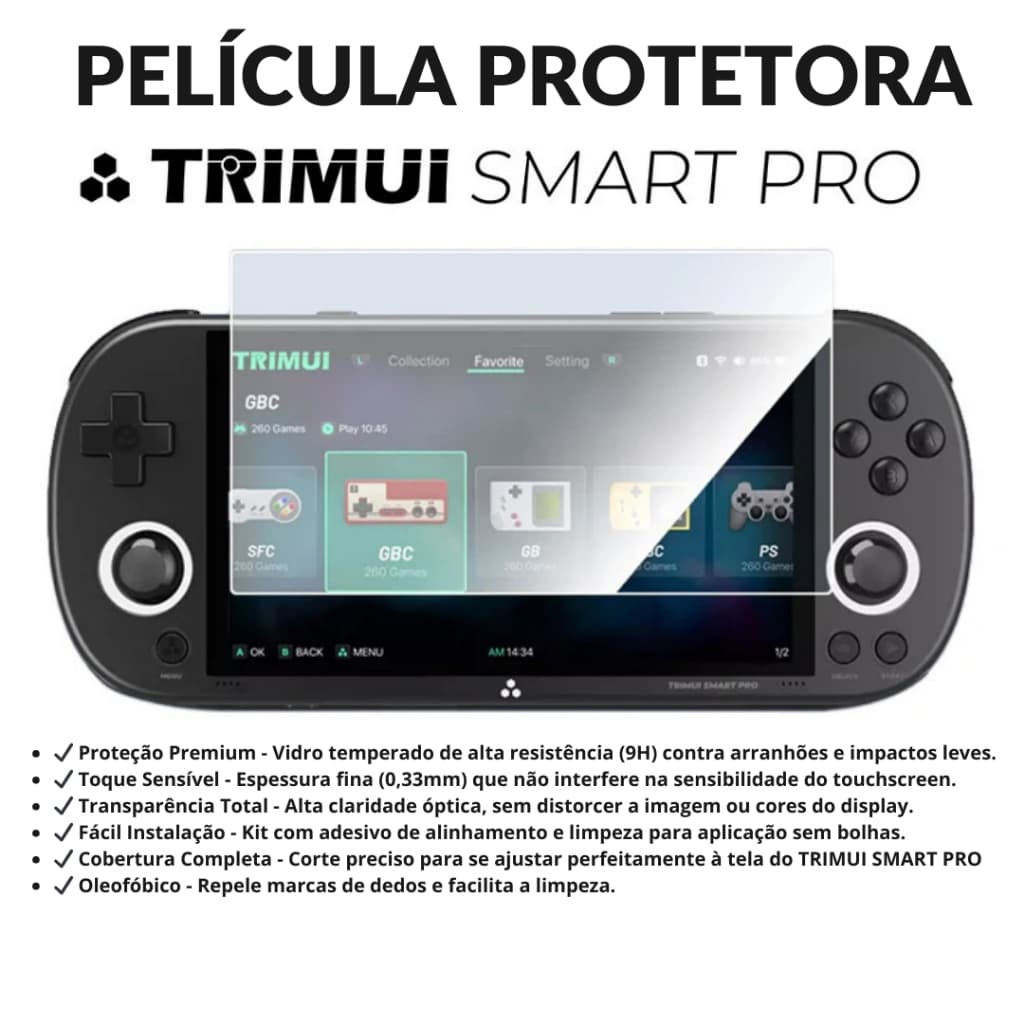 Película de Vidro Protetora TRIMUI SMART PRO Vidro Temperado