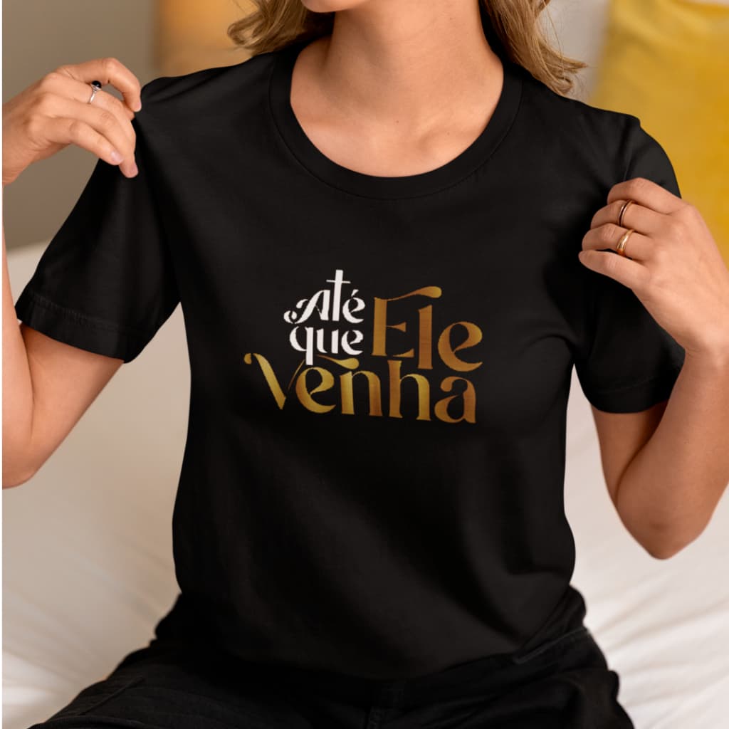 Camiseta básica algodão, FRASE CRISTÃ