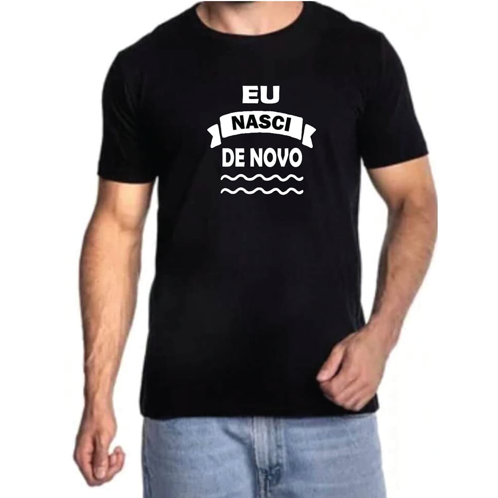 Camiseta batismo nas águas , básica 100%algodão