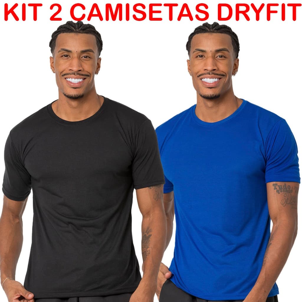 Kit 2 Camisetas Dry Fit Masculina - Casual - Treino - Academia - Esportes - Exercícios - Corrida