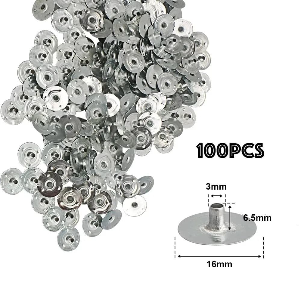 100 Ilhós Base Para Pavio Velas - Alumínio Furo de 3mm