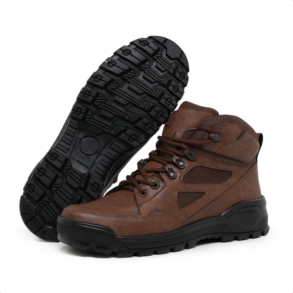 Bota Adventure Coturno Masculino Café Palmilha Gel Confortável