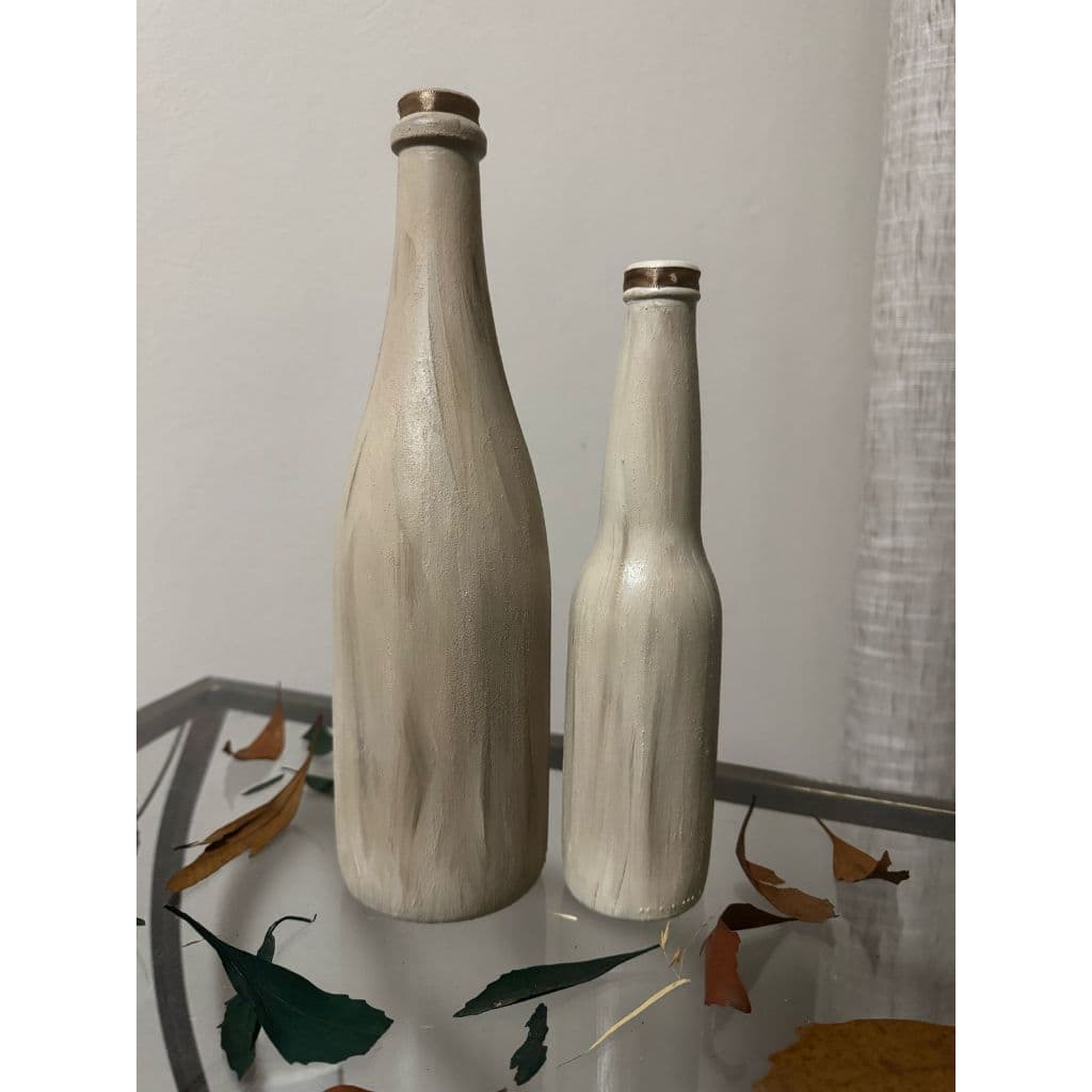Kit com 02 Vasos de Vidro Artesanal Decorativo Para Casa Cozinha Jardim