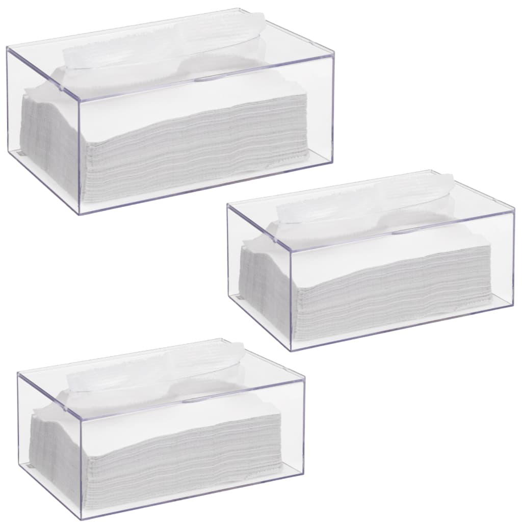 Kit 3 Caixas Porta Papel Toalha Lenço Porta Luva Porta Toucas Porta Mascara Porta Papel Interfolhado