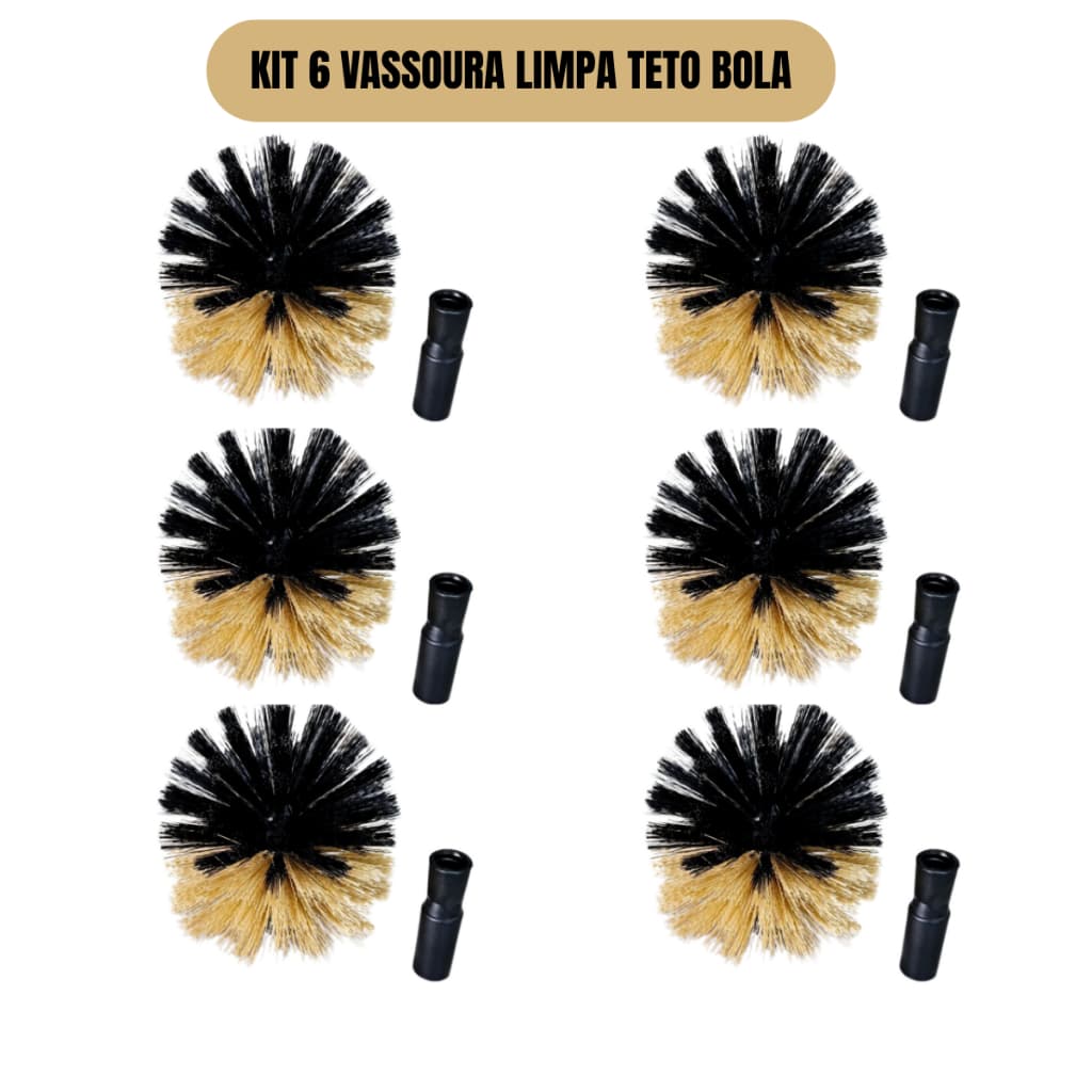 Leve 6 Vassoura Limpa Teto com Prolongador 240cm | Ideal para Teias de Aranha e Pó em Tetos e Cantos