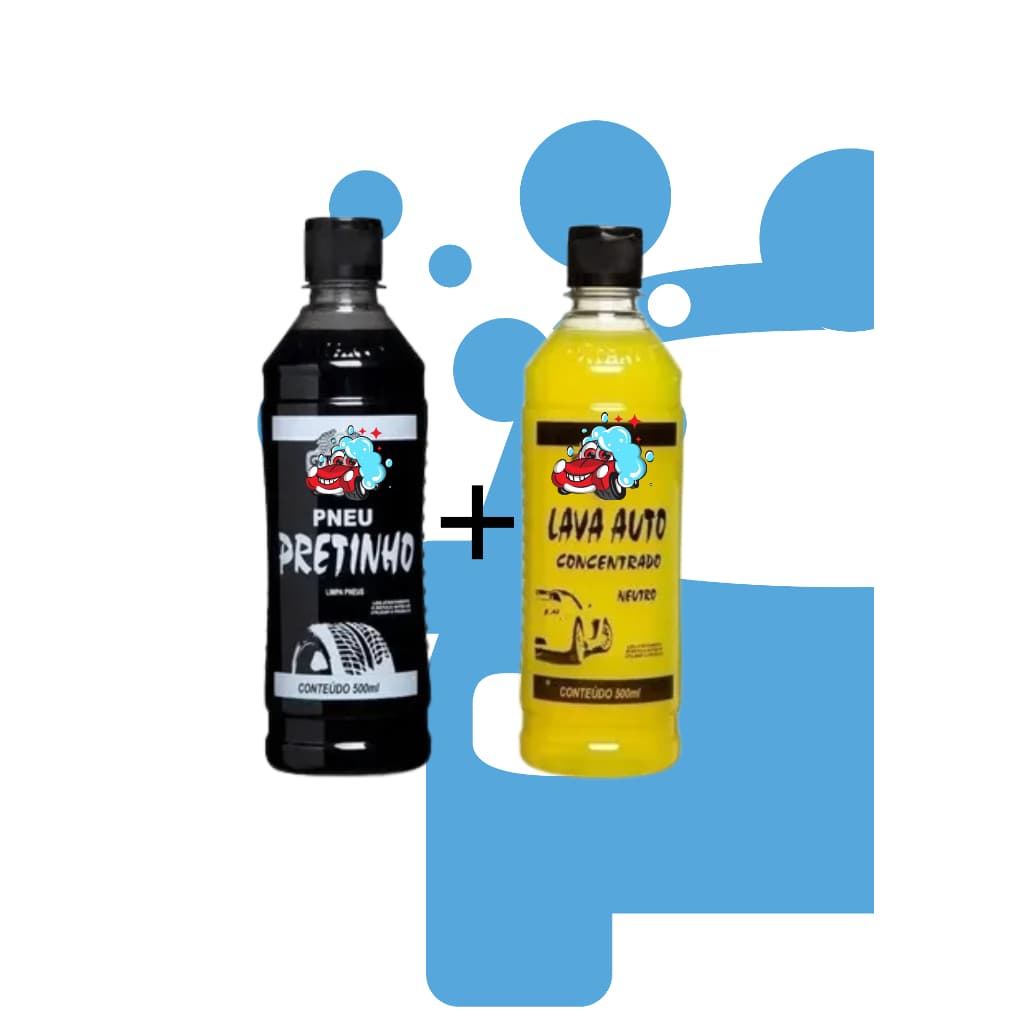 Kit Limpeza Automotiva De 500ml Pretinho + Shampoo.