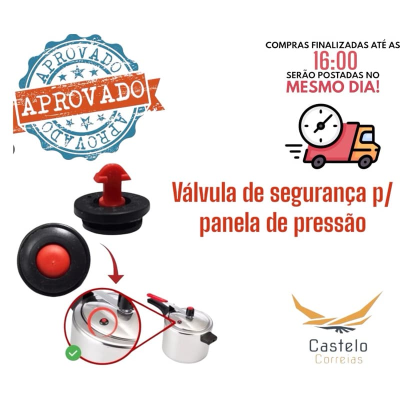 Válvula de segurança para panela de pressão.