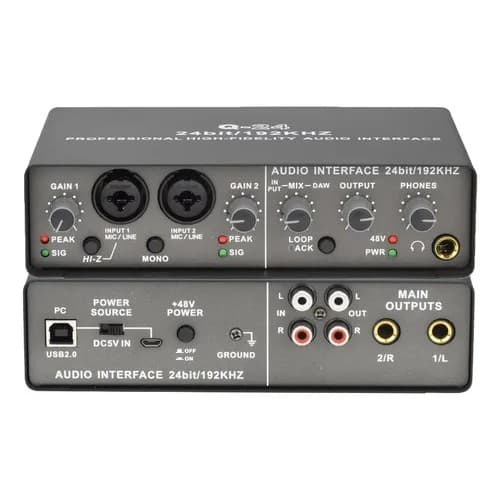 TEYUN Interface De Áudio Profissional Q-24/Q-22 24 bits 192 kHz +48V Phantom Power Para Produção de Gravação