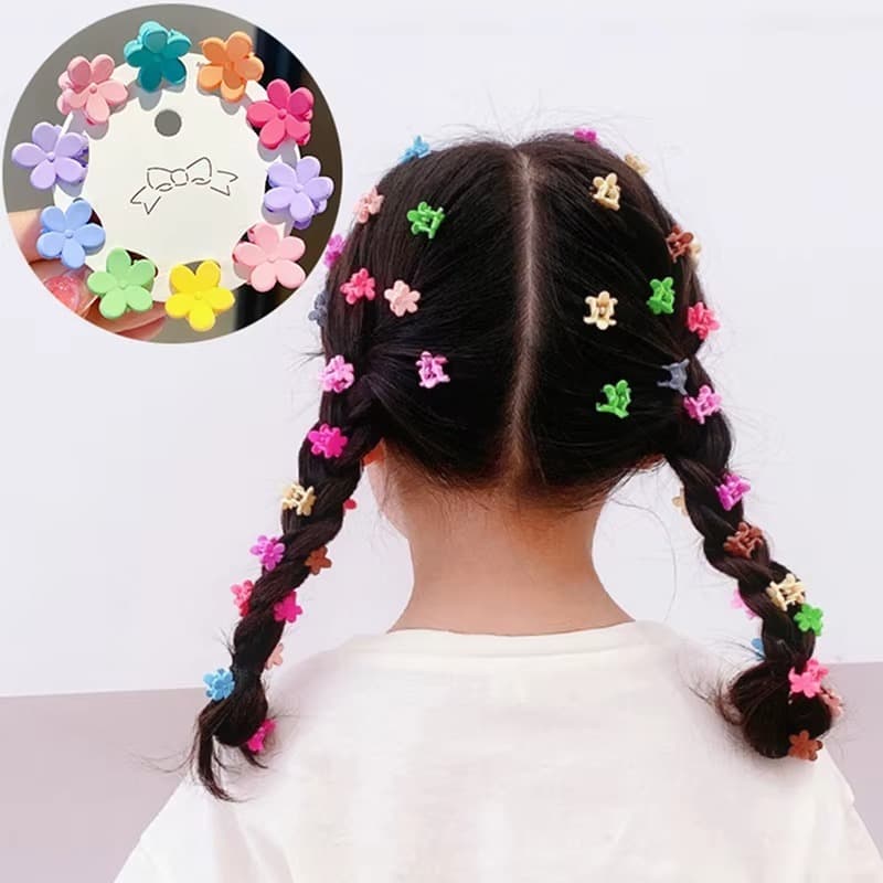 100 Grampos de Cabelo Coloridos Infantil Clipes Mini presilha Florzinha Estrela Florzinhas