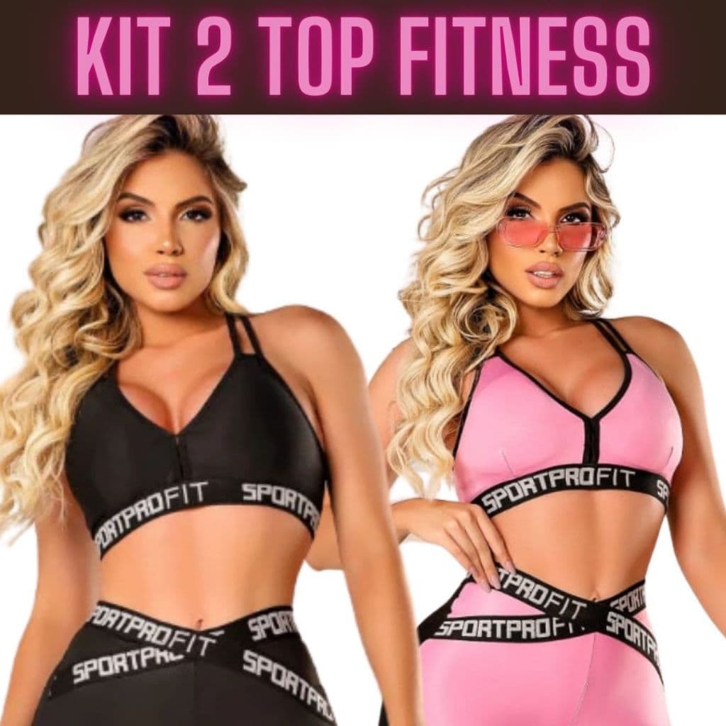 kit 2 Top Fitness Feminino Academia Com Elástico