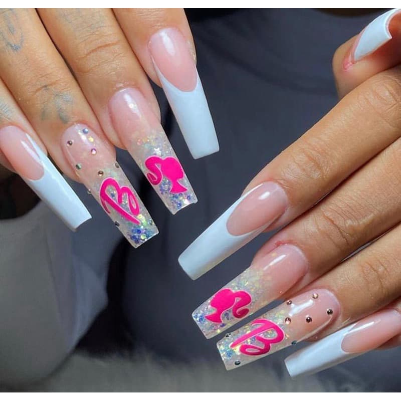 adesivos da Barbie / adesivo de unha nail Barbie rosa