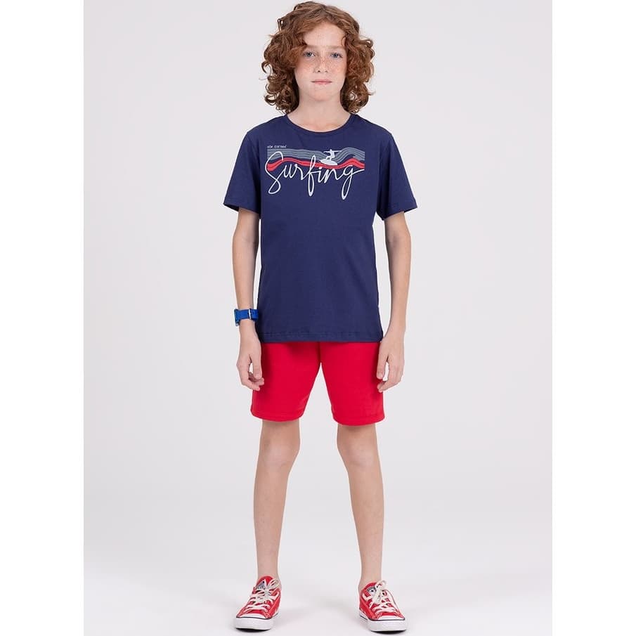 Conjunto Infantil Menino Ondas Marinho