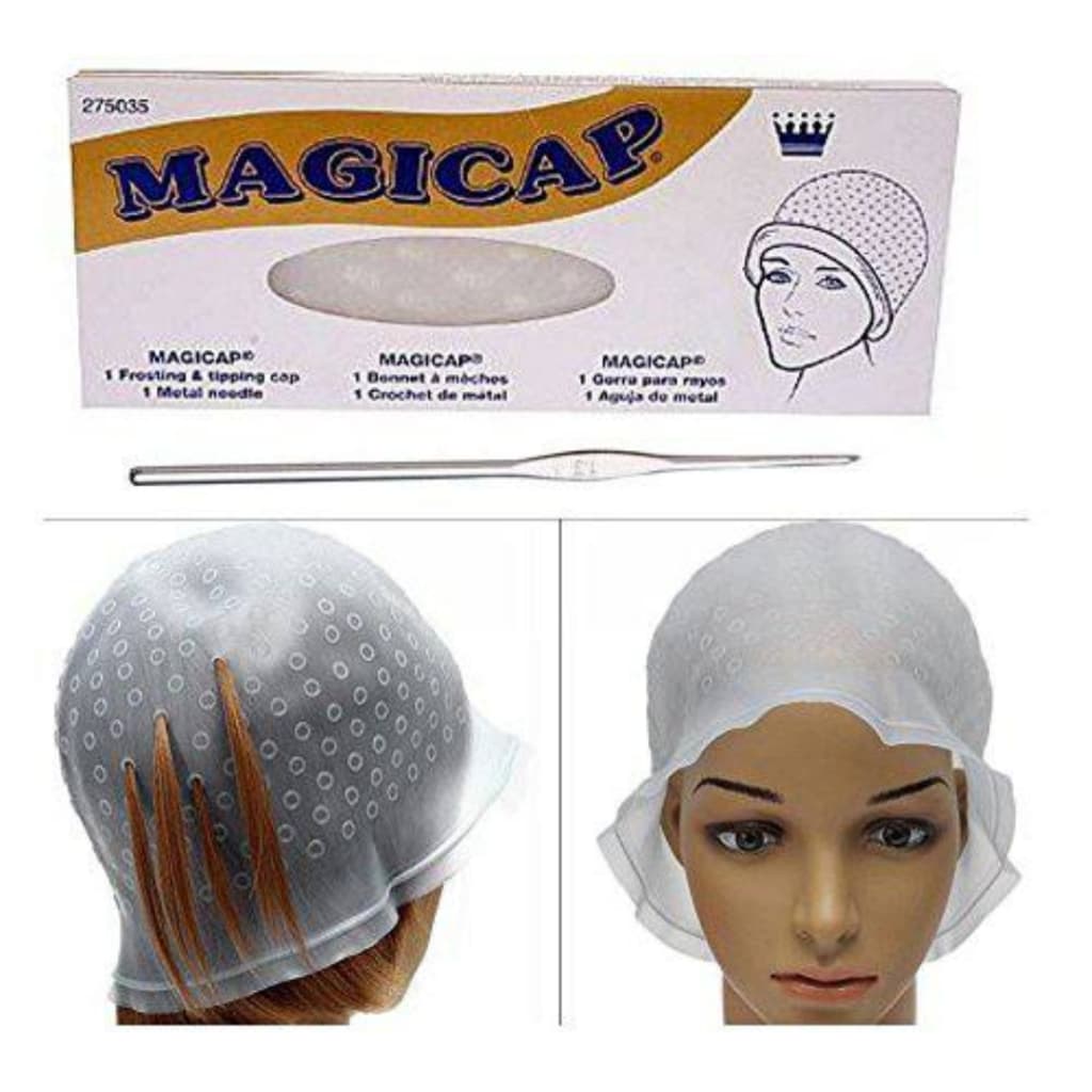 Touca de Silicone com Agulha Reutilizável Mechas Luzes e Reflexo Profissional MAGICAP