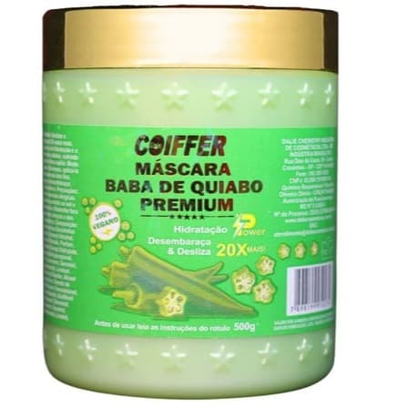 Máscara de Hidratação Baba de Quiabo Premium Coiffer 500g Desembaraça e Hidrata 20x Mais