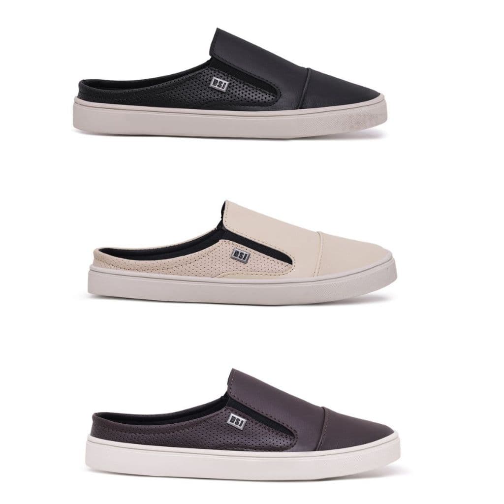 Kit 3 Par de Tenis Mule Slip On Sapatenis Masculino Leve e Confortável Sofisticado