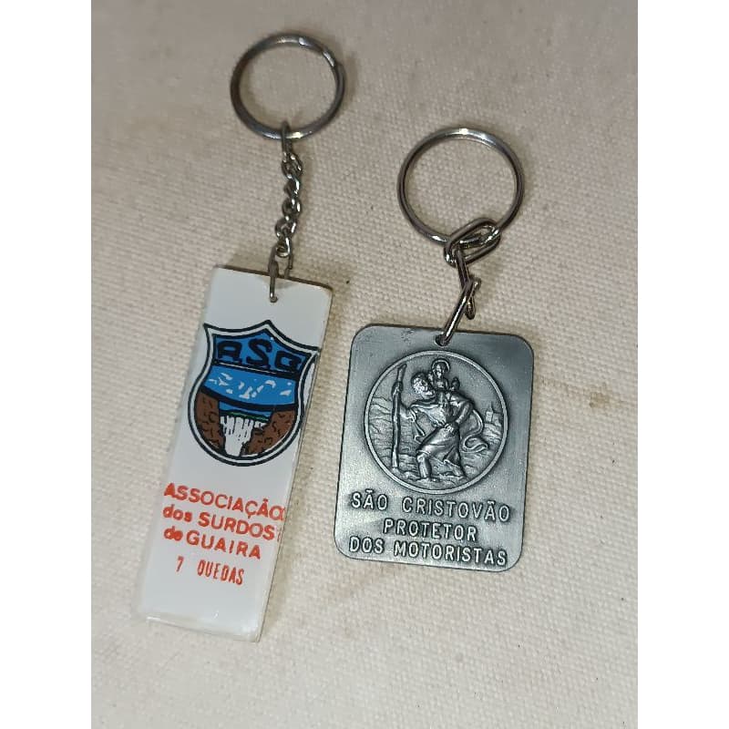 Dois Chaveiros Antigos Tema Libras Colecionável leia a descrição